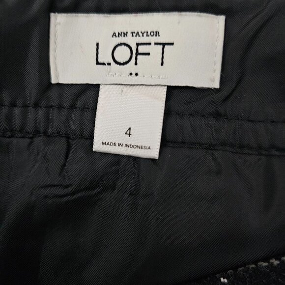 ❤️Loft Ann Taylor Wool Blend Black & White Mini Skirt - Picture 2 of 6